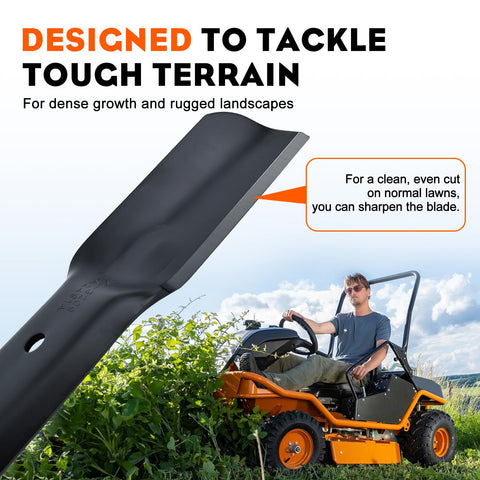 Hipa alloy steel mower blade showing durability and wear resistance