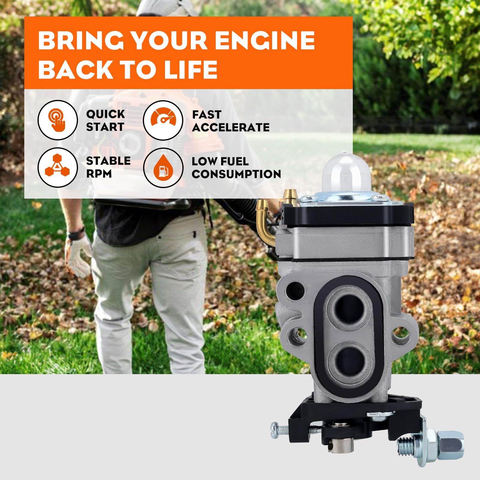 Hipa assembly kit with primer bulb and spark plug for instant readiness.
