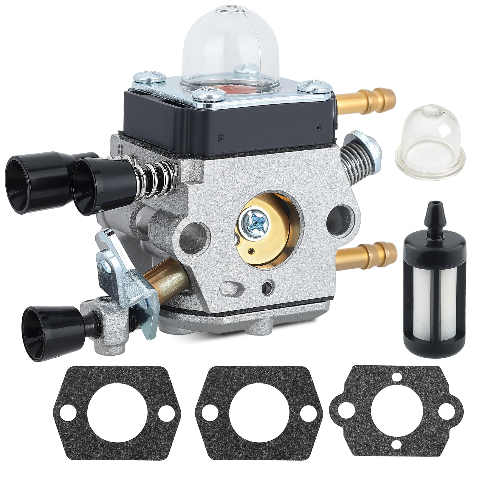 HIPA BG55 carburetor close-up shows brass diaphragm for durable performance.