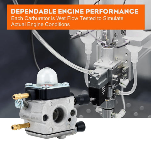 HIPA BG55 carburetor is wet flow tested to mimic engine conditions.