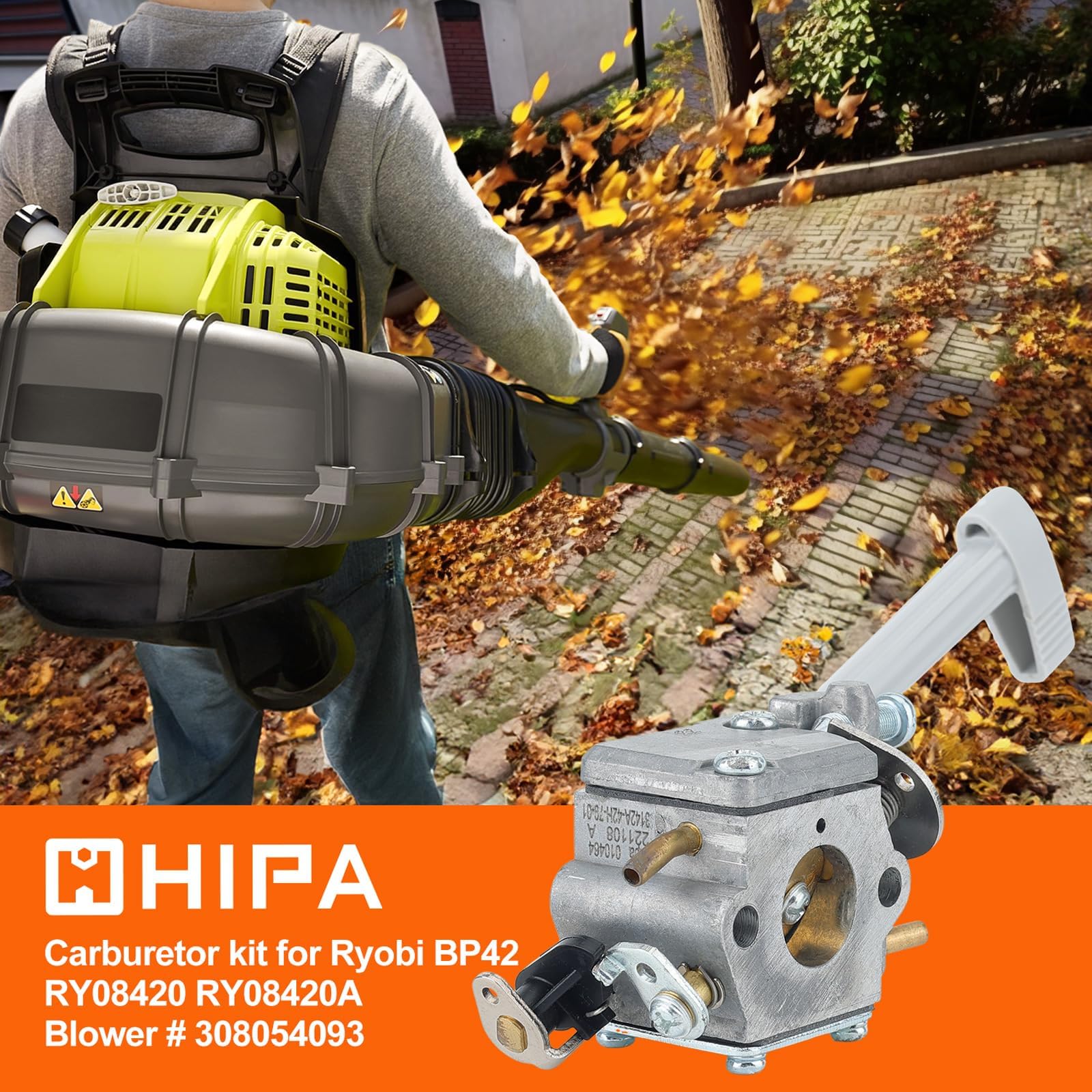 Hipa BP42 carburetor side view highlights durable brass components and anodized body