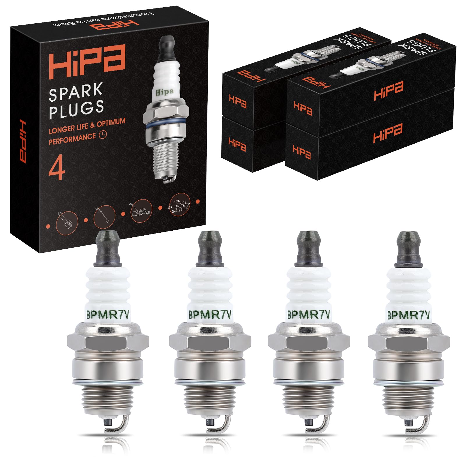 Hipa BPMR7A four-pack spark plug for quick engine maintenance