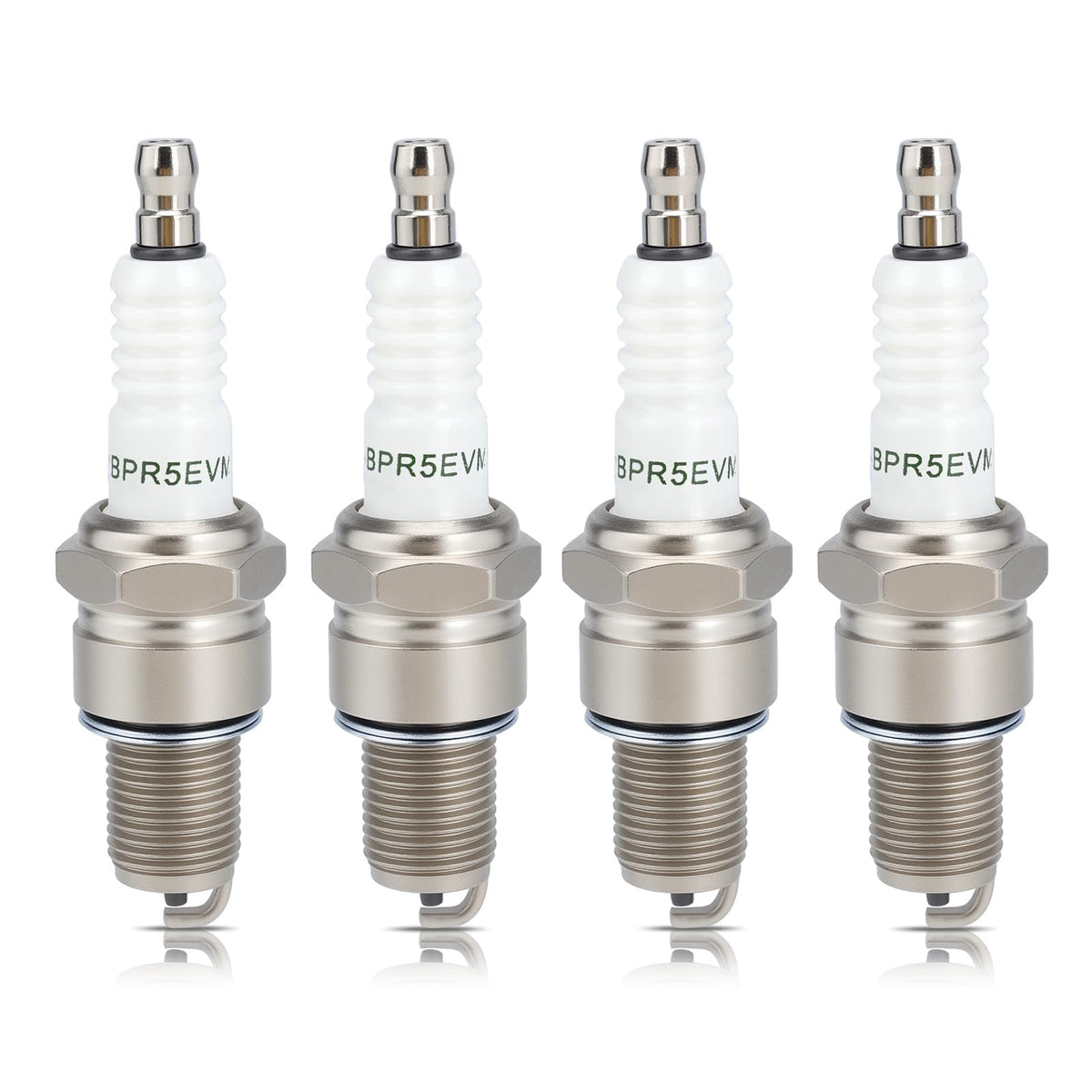 Hipa BPR5ES spark plug close-up showing ignition tip and threading for compatibility.