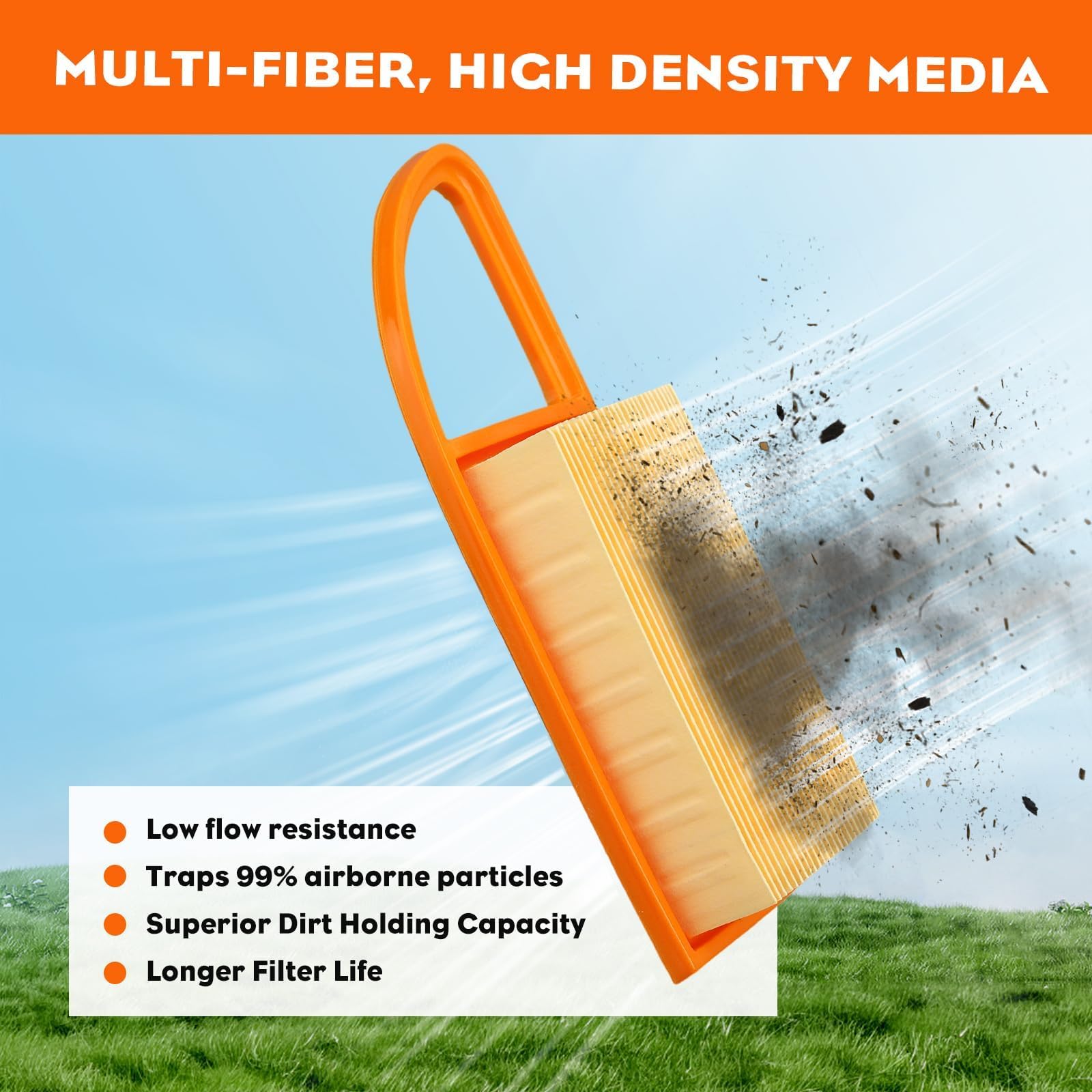 HIPA BR600 air filter multi-fiber media delivers high filtration efficiency.