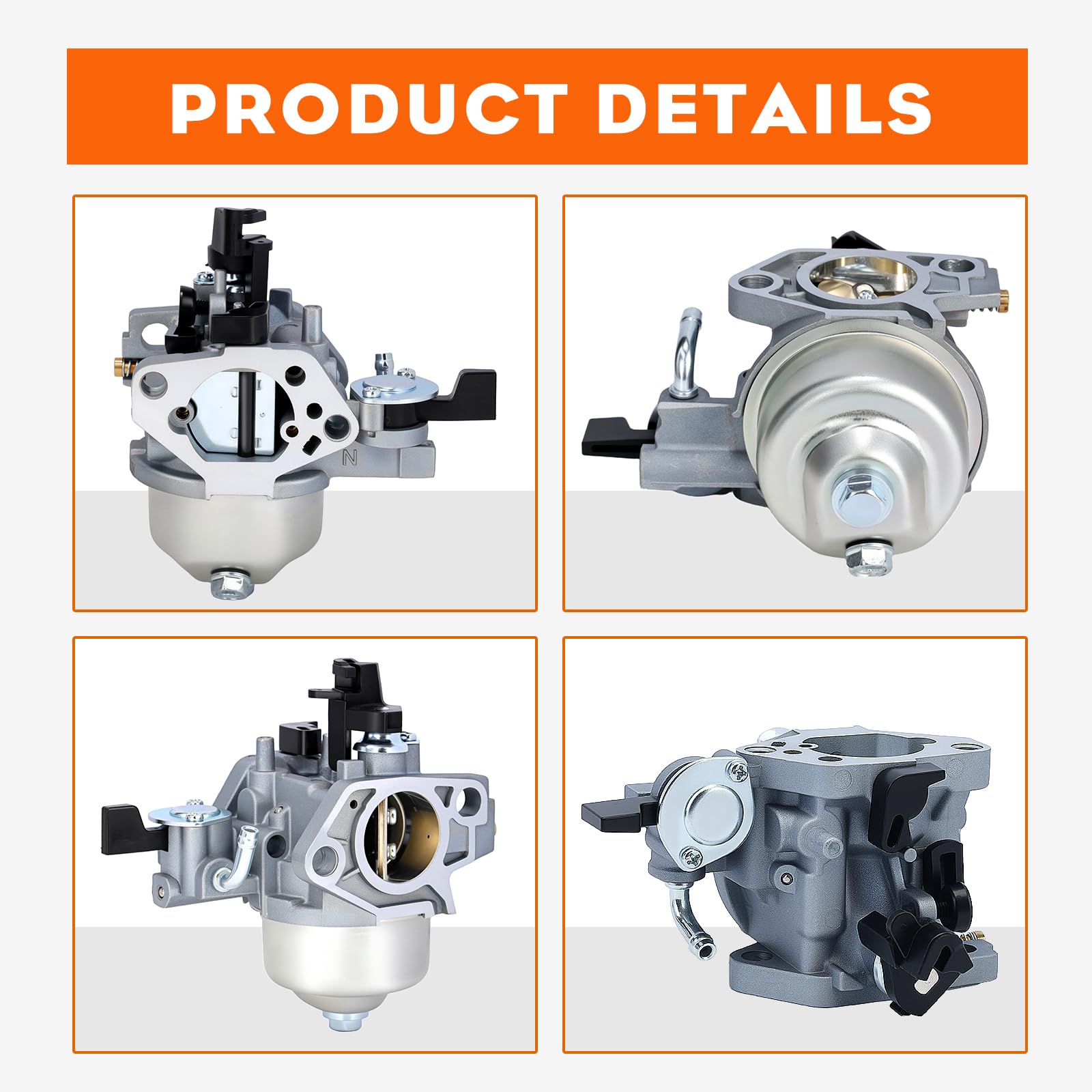 Brass components and anodized body on Hipa carburetor indicating durability