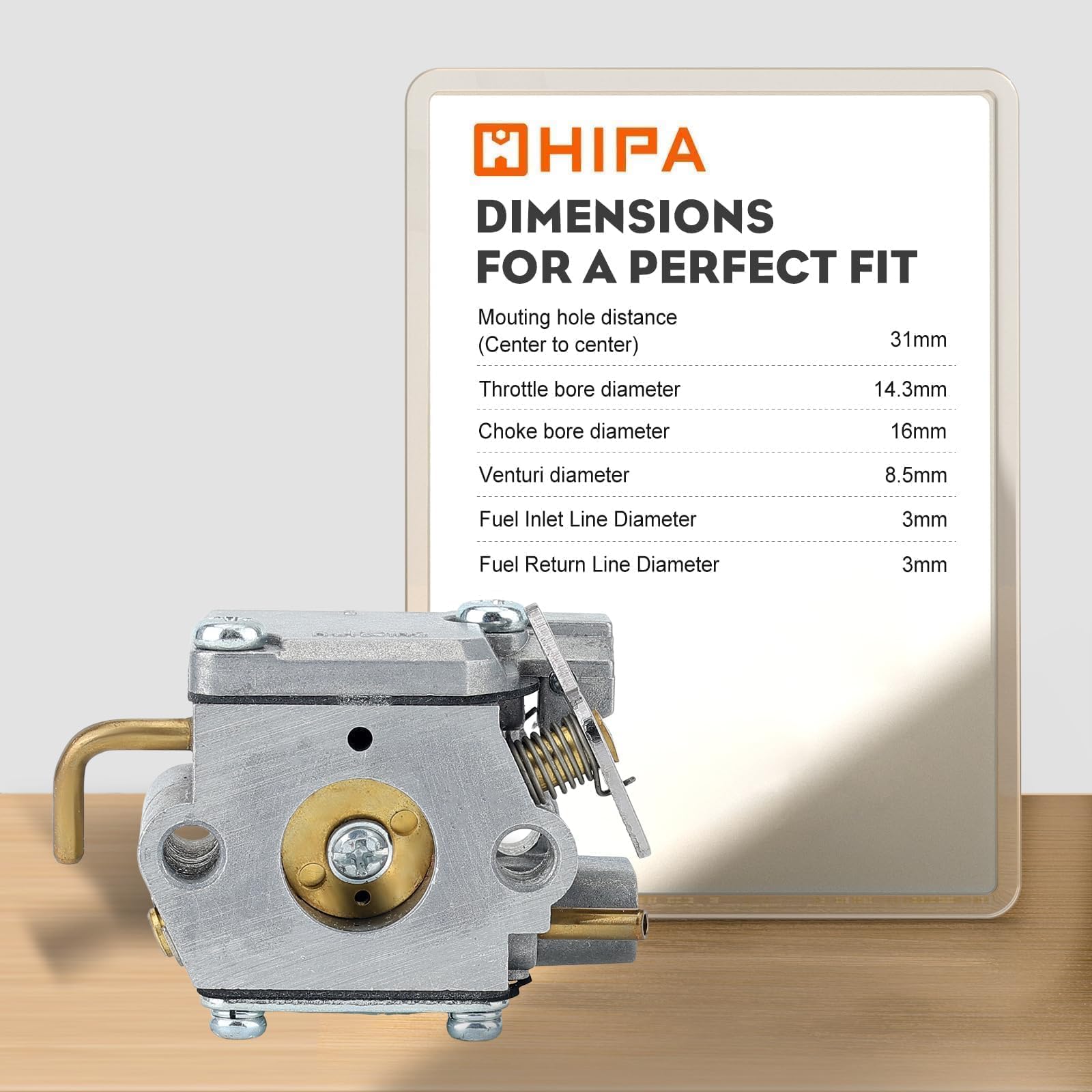 Hipa Brass components and diaphragms in carburetor for durability