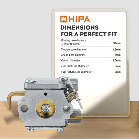 Hipa Brass components and diaphragms in carburetor for durability