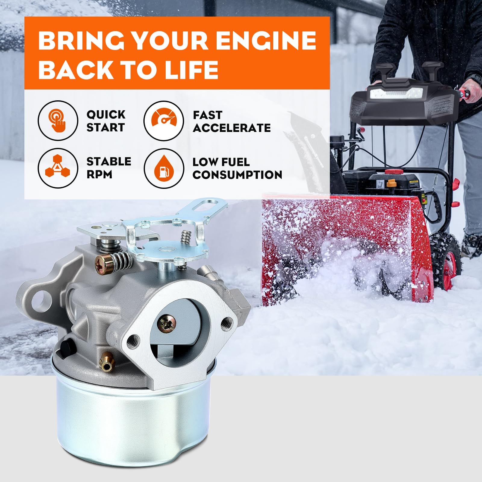 Hipa carburetor with gasket included ensures proper seal during chilly operation.