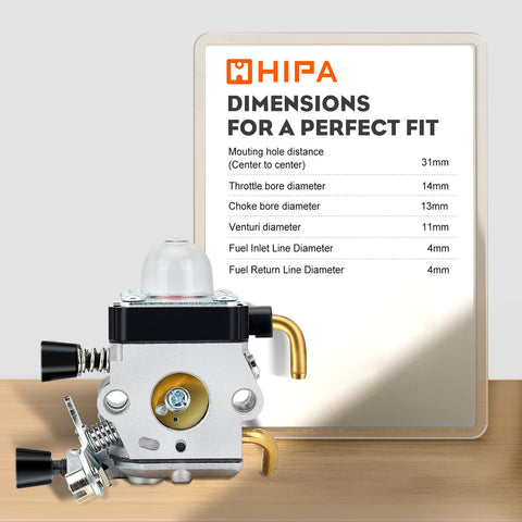 Hipa carburetor package includes seals and filters for complete service.
