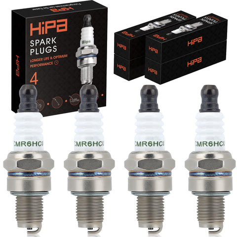 Hipa CMR6H spark plug pack four ensures reliable ignition for small engines.