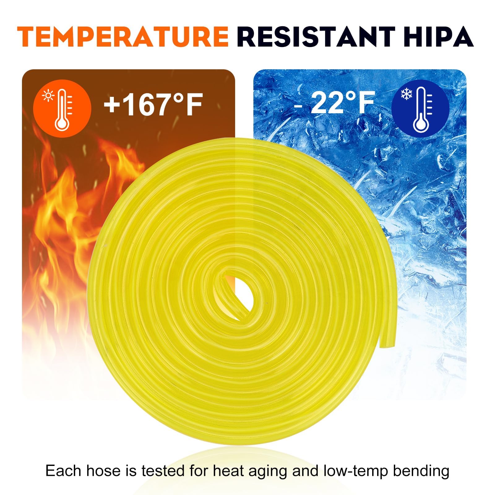Hipa corrosion-resistant petrol fuel line withstands engine heat.