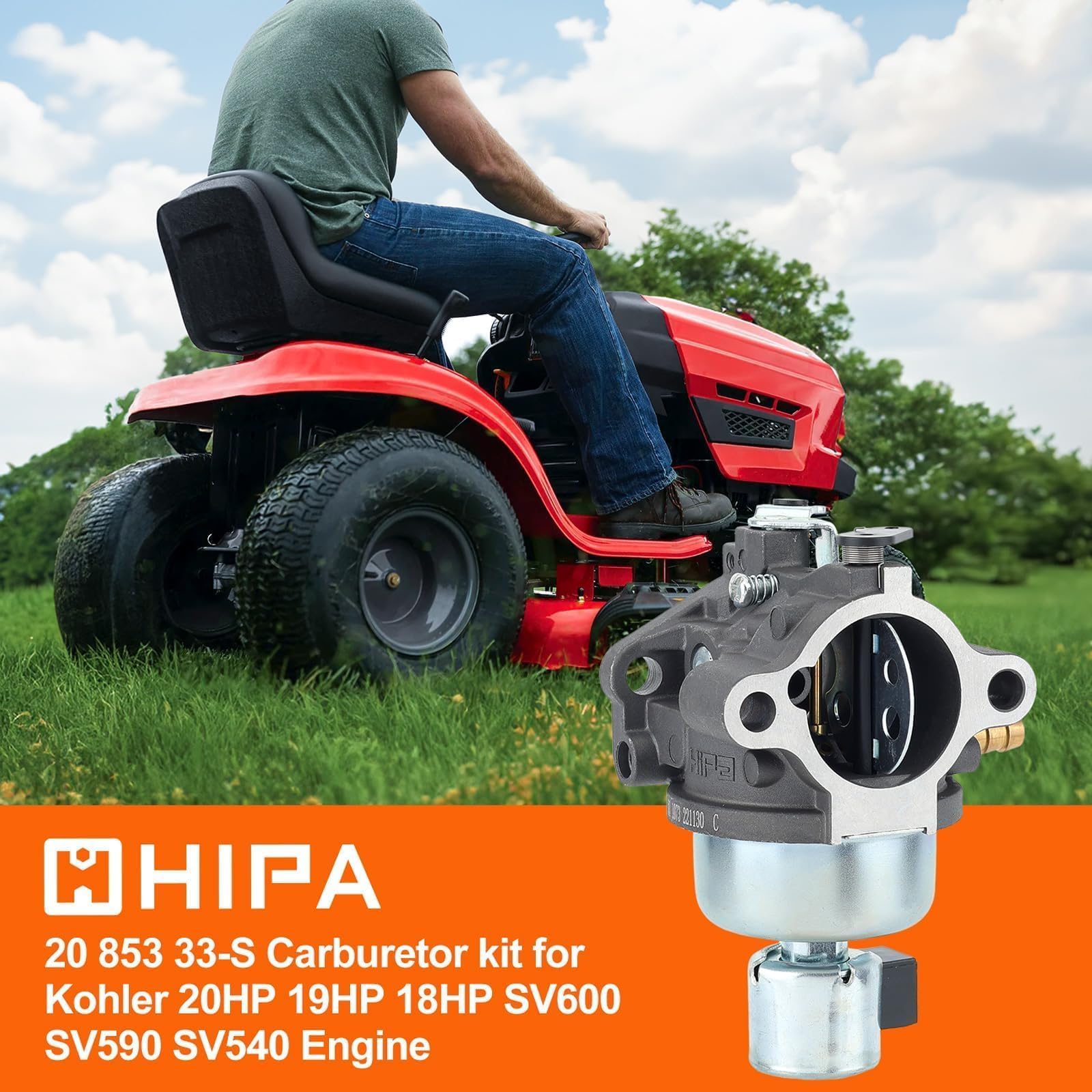 Technical fit: 52 mm mounting hole distance for Hipa Courage carburetor