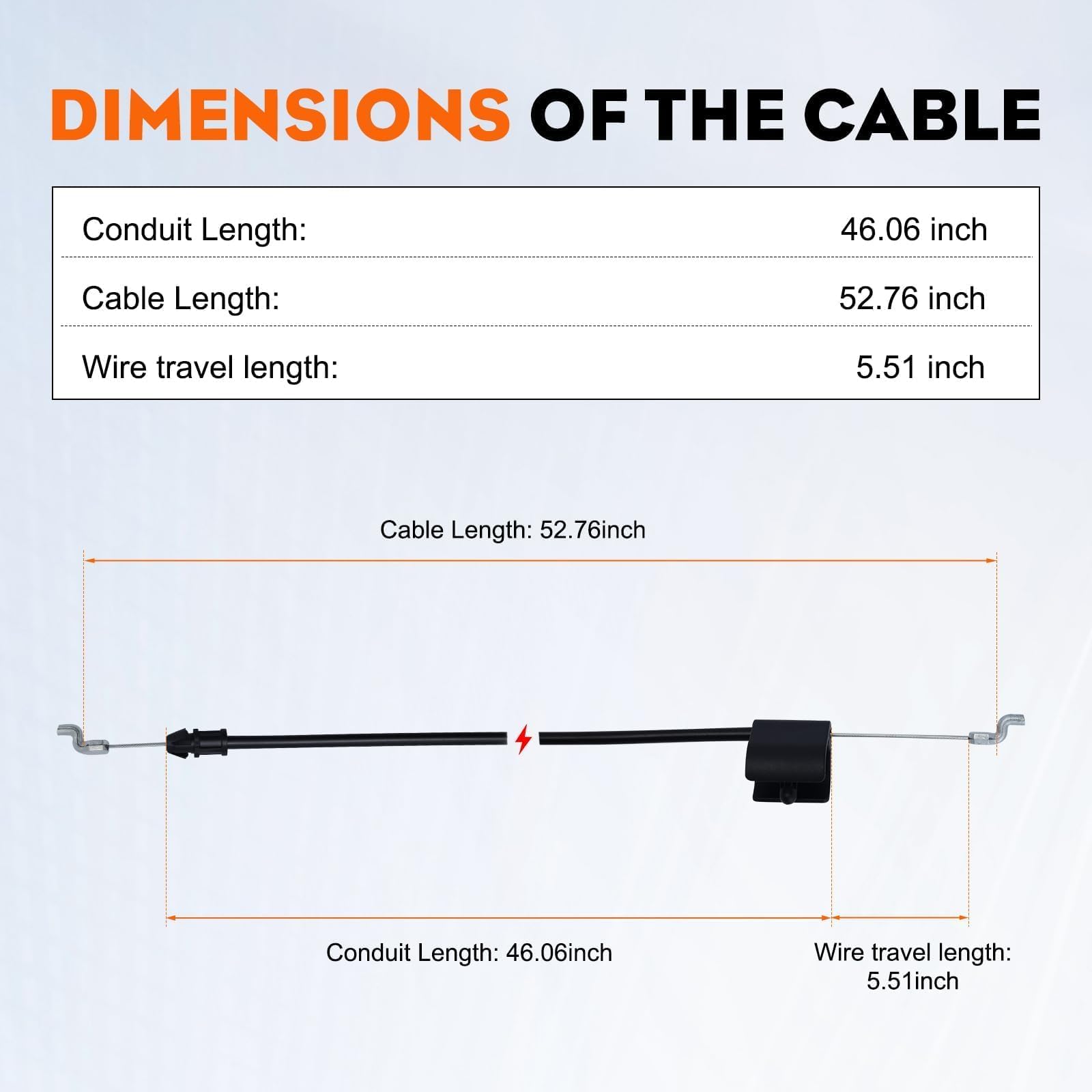 Hipa Craftsman 917-series throttle cable close-up showing fit.