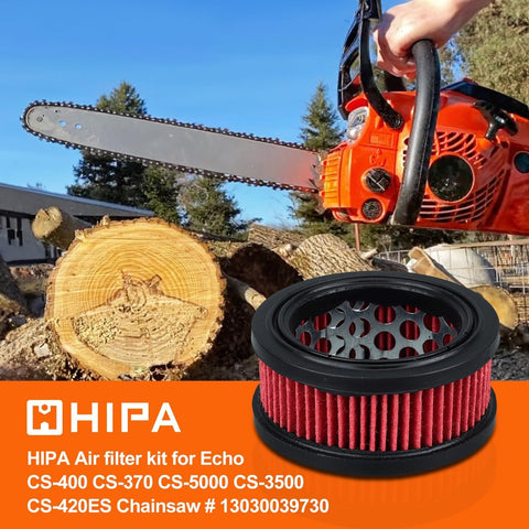 Hipa CS400 primer bulb visible, supporting reliable starting on Echo saws.