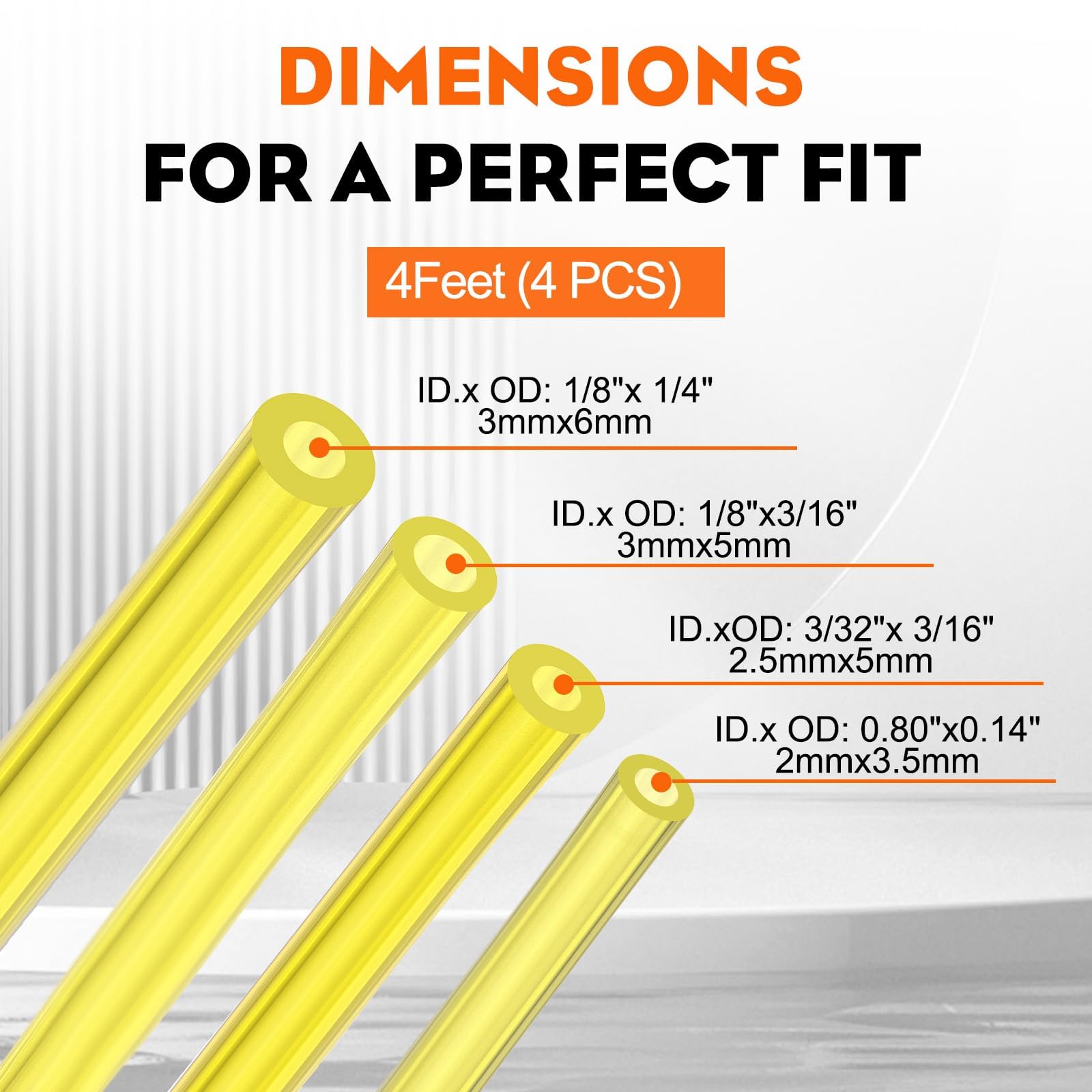 Hipa cut-to-length fuel hose bending easily for custom fit.