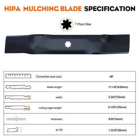 Hipa D140 blade has center 7-point star mounting
