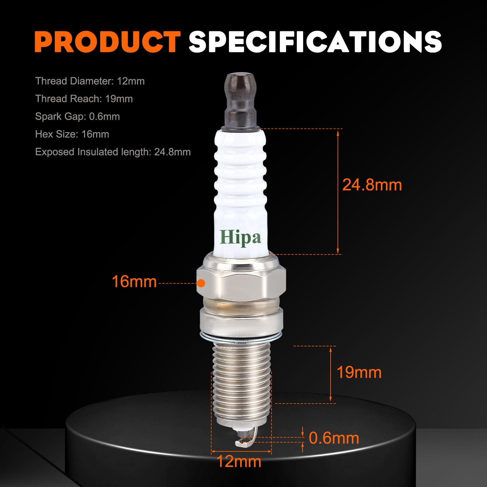 Hipa DCPR6E spark plug flat gasket seat for reliable sealing