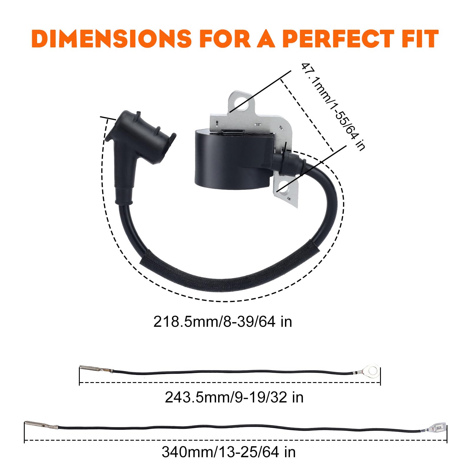 Hipa ignition coil with durable construction for long-lasting performance.