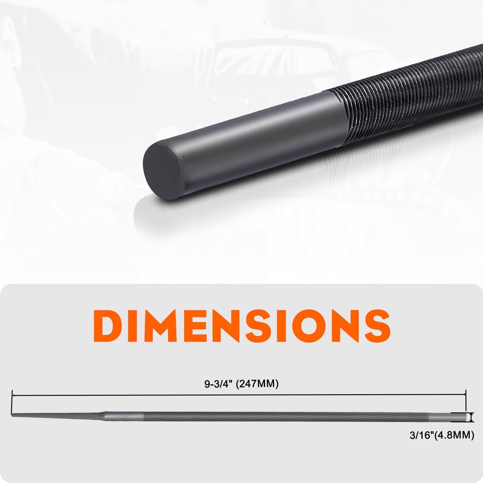 Hipa 325-pitch round files provide easy, precise sharpening for chains
