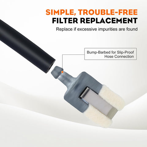 Hipa Echo tiller fuel filter close-up showing fit
