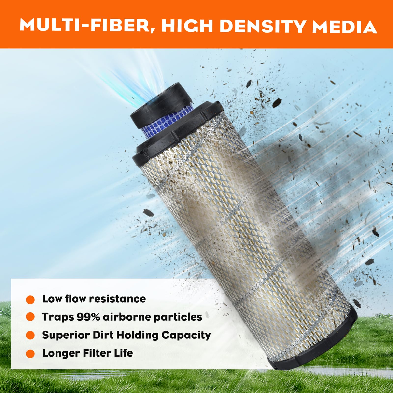 Hipa filter media close-up shows dense fibers for efficient filtration