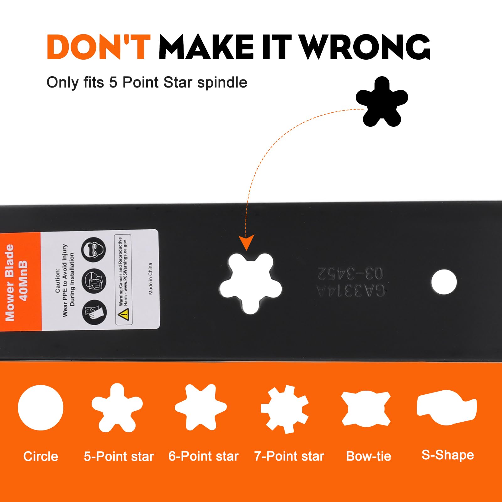 Hipa five-point-star blades pack with secure mounting.
