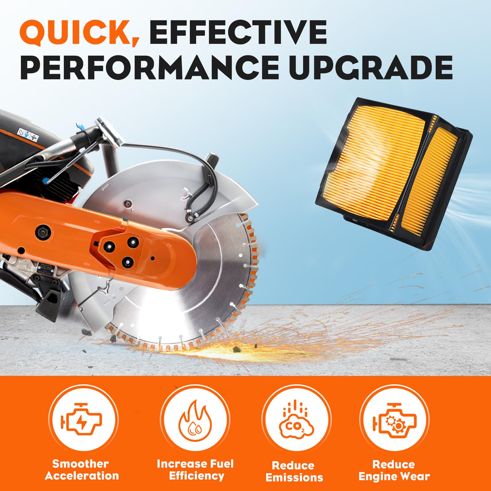 Hipa fuel filter protects the engine from contaminants.