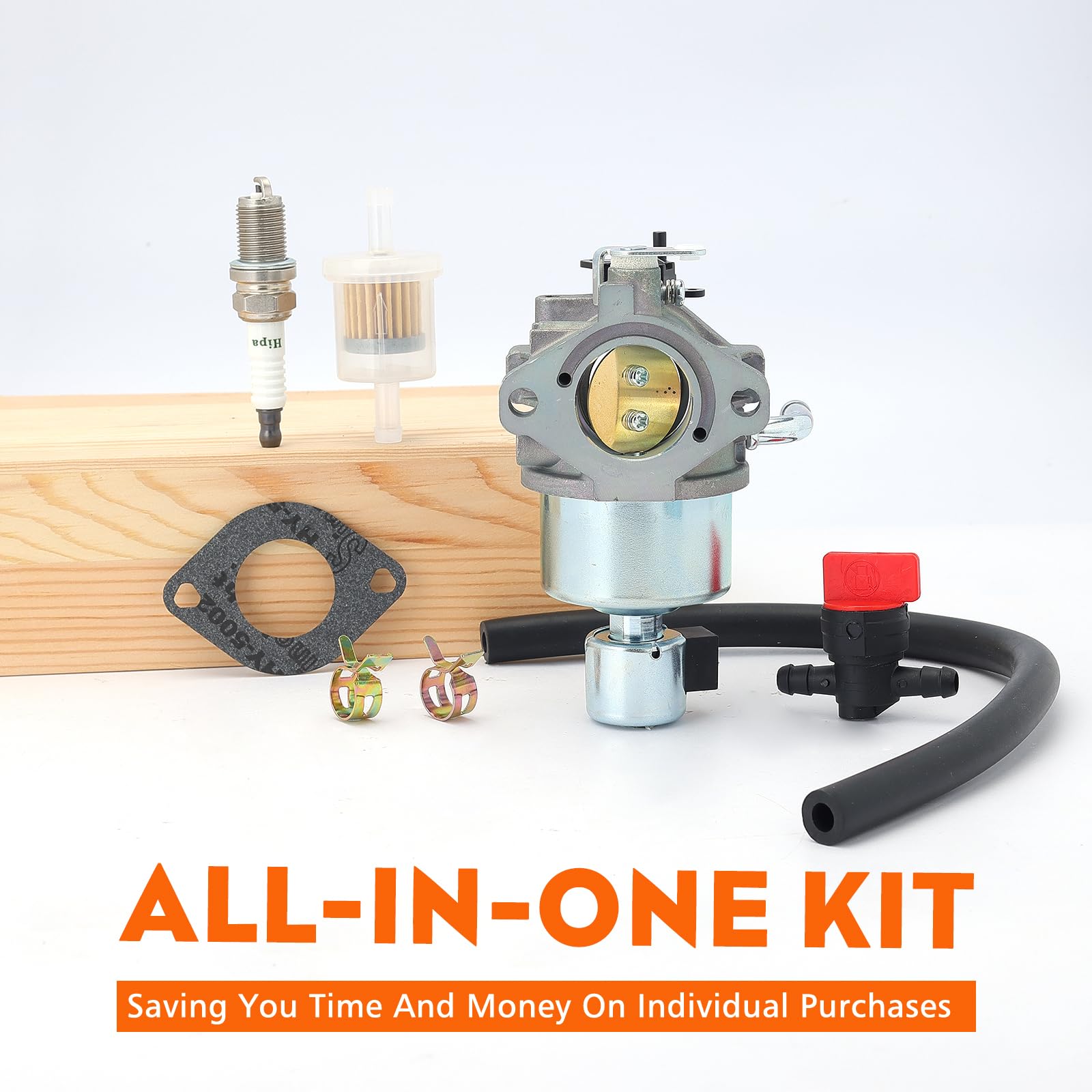 Fuel line attachment on Brigg Stratt carb kit for secure connection