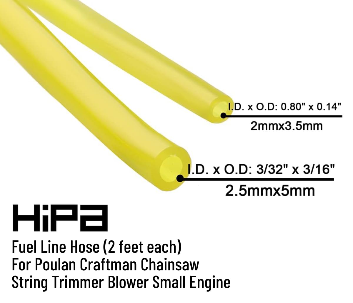 Hipa fuel line hose 0.140 O D x 0.080 I D close-up showing flexible, secure connections