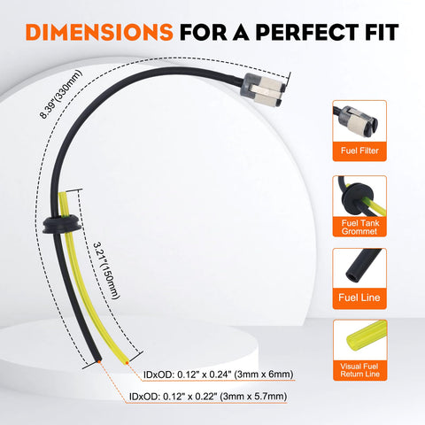 Hipa RedMax EBZ8000 fuel line kit ensuring consistent fuel delivery during long jobs.