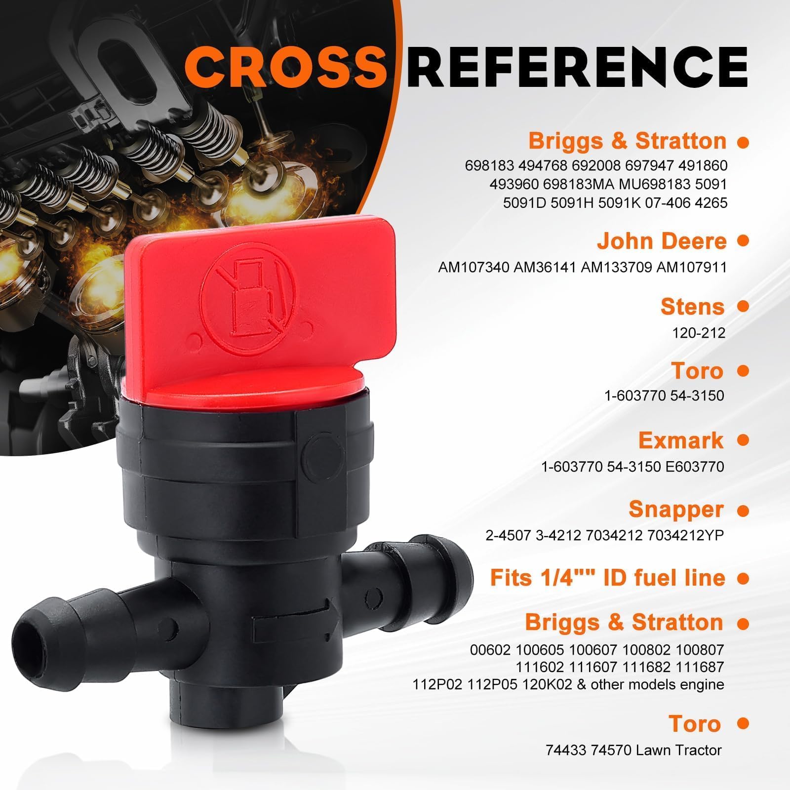 HIPA fuel line valve with clamps demonstrates easy installation and leak prevention.