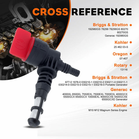 Hipa fuel shut-off valve installed on a generator enables quick, safe fuel shutoff