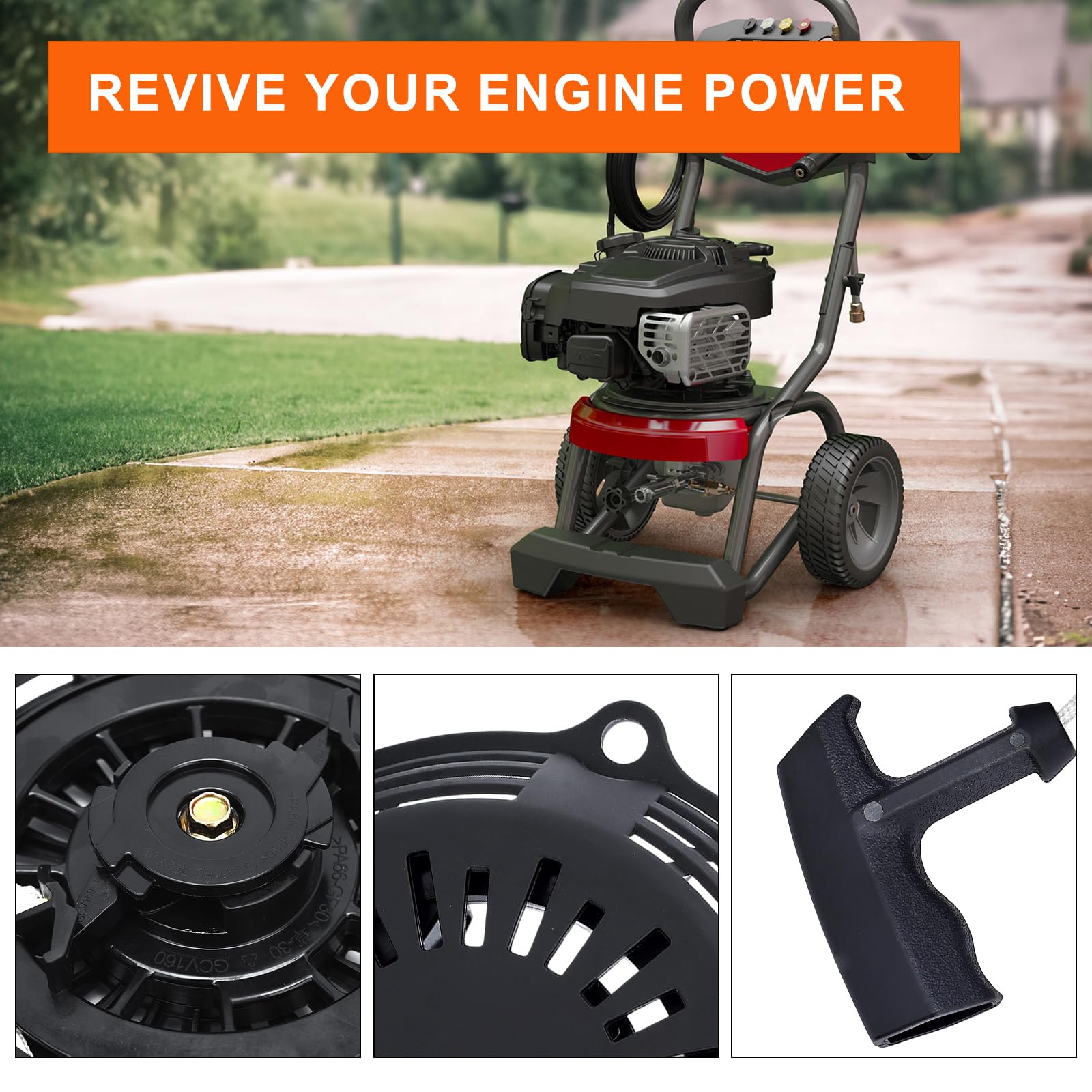 Generator and mower use scenario with Hipa GCV160 starter replacement.
