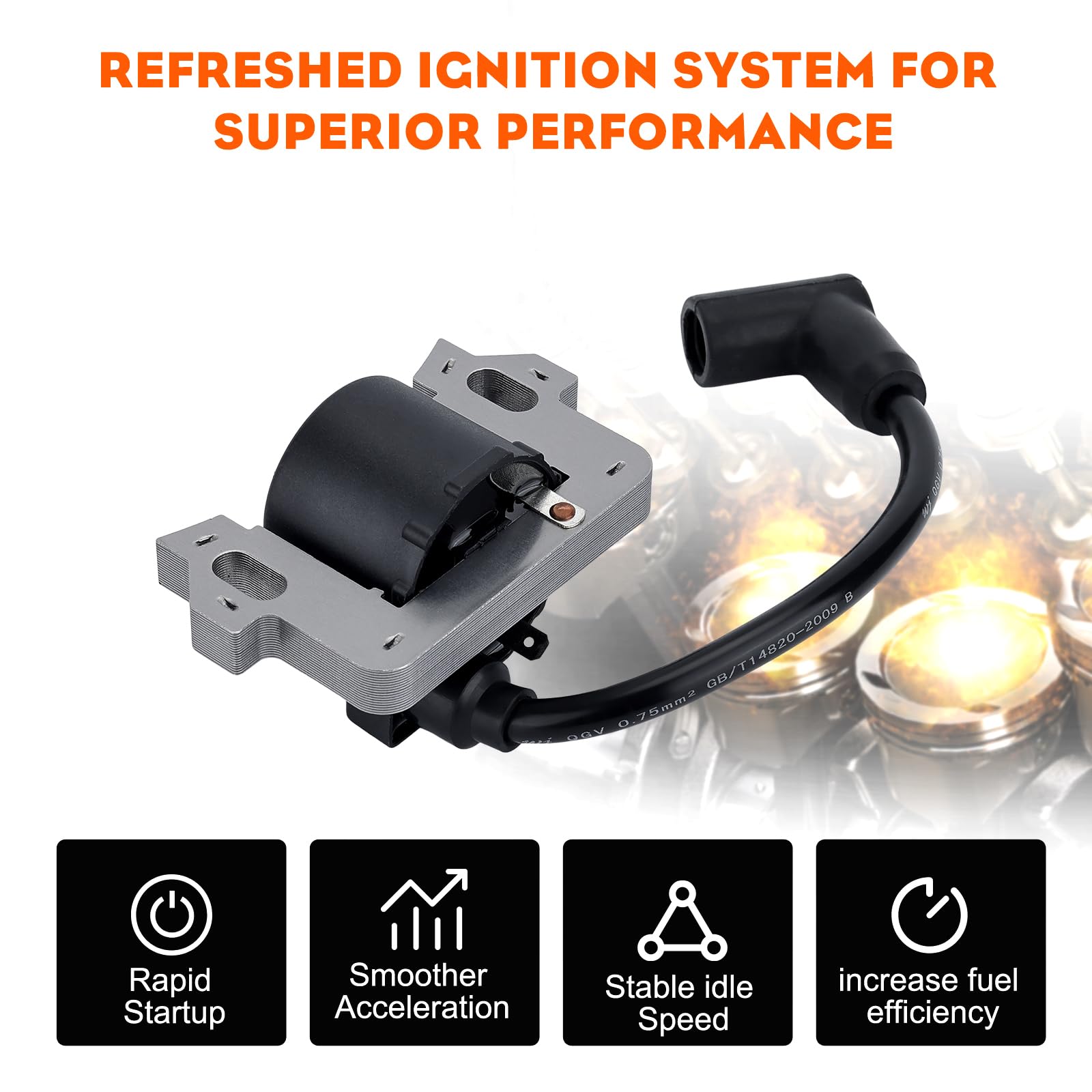 Hipa GCV160 ignition coil packaged image illustrates ready-to-install replacement part.