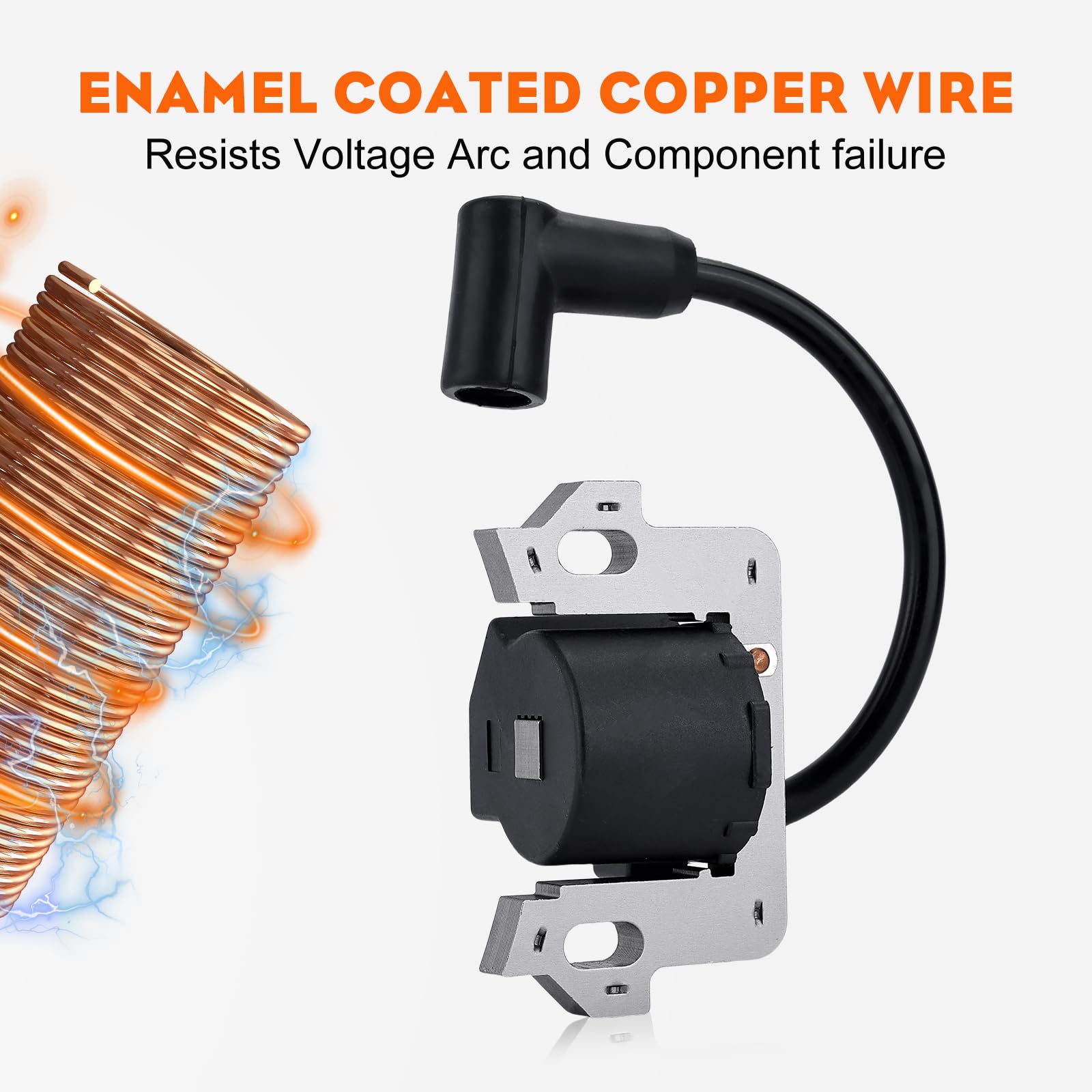 Hipa GCV160 ignition coil wiring detail reveals insulated leads for secure connection.