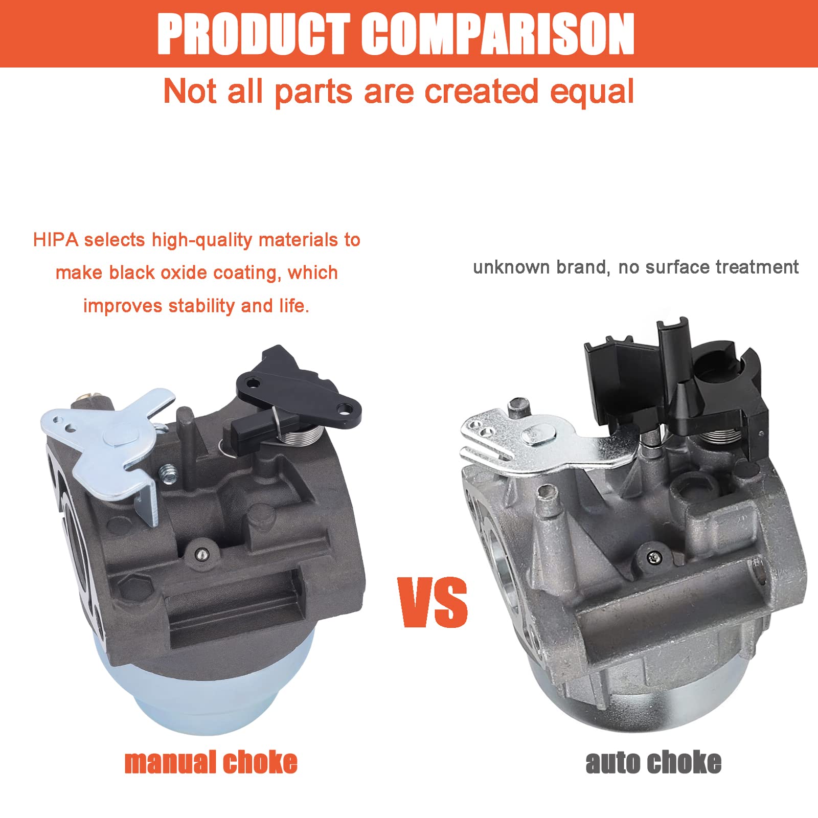Hipa GCV160 petcock assembly included for easy fuel shutoff