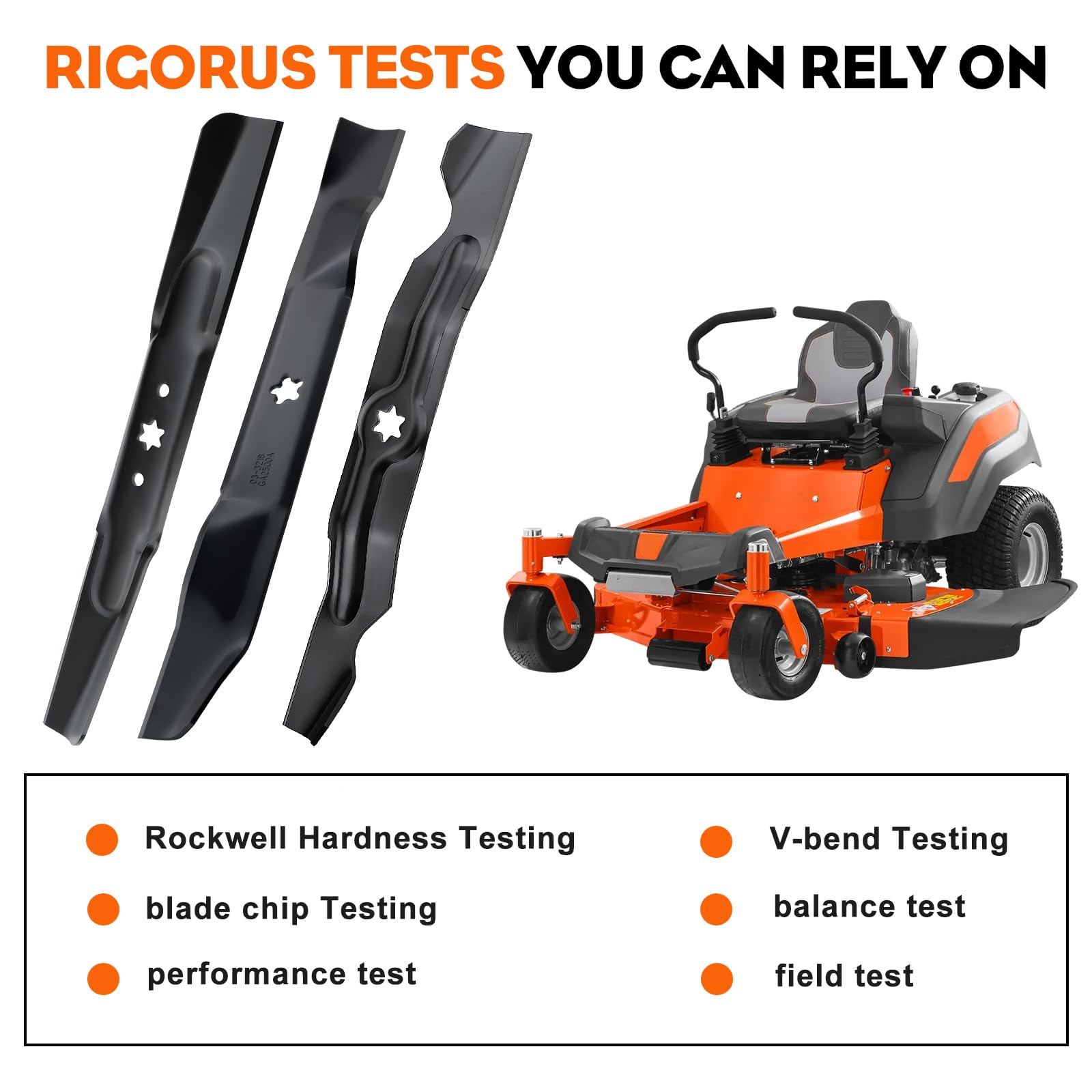 Hipa blades improve grass flow and collection in damp conditions.