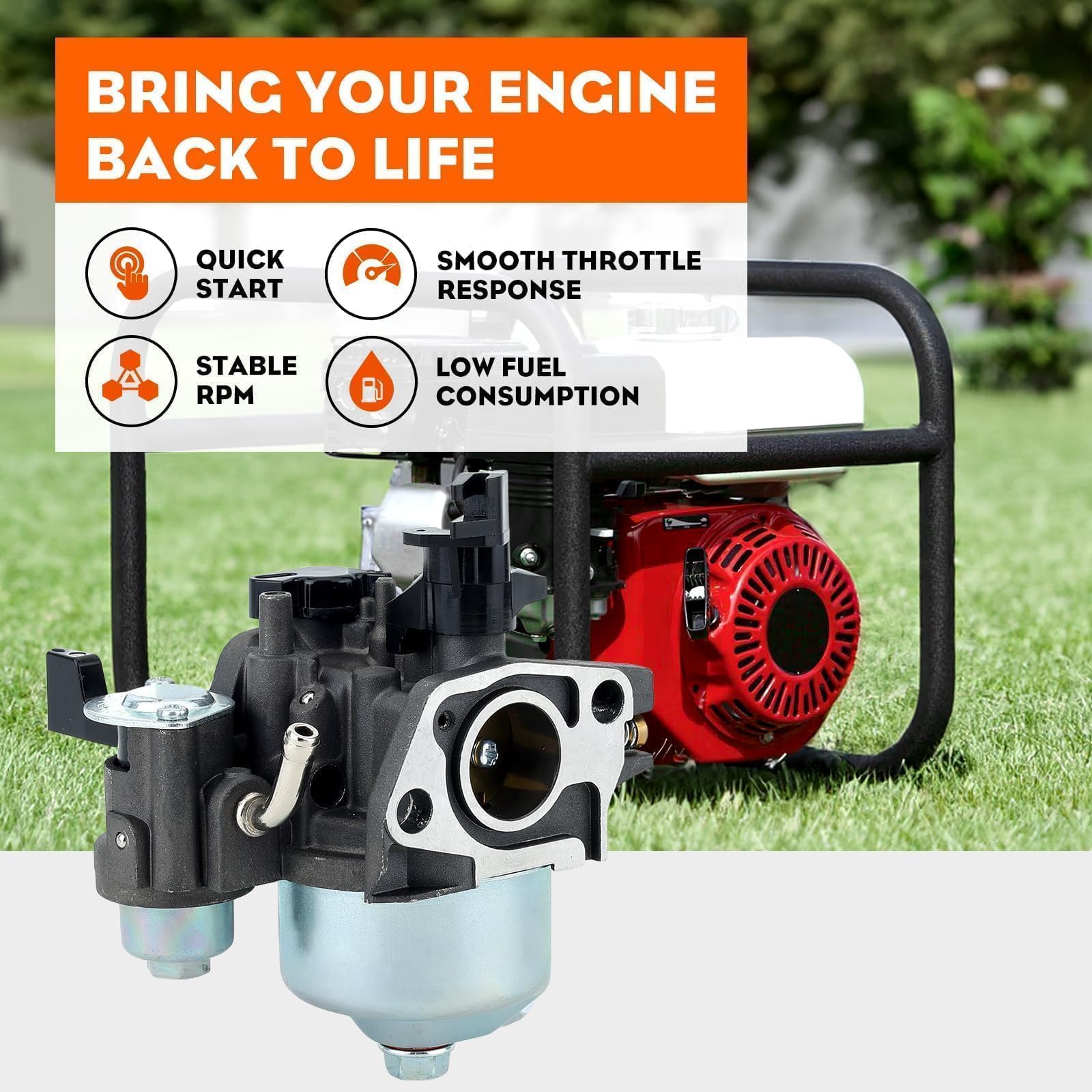 Hipa GX160 carburetor with anodized body and durable materials