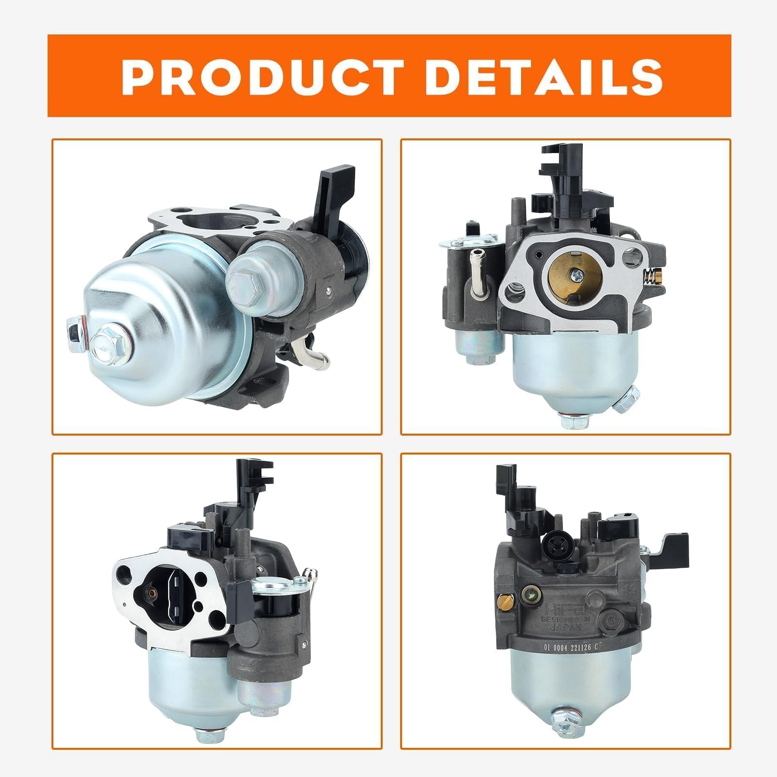 Hipa GX160 carburetor in-use on Honda engine for steady performance.