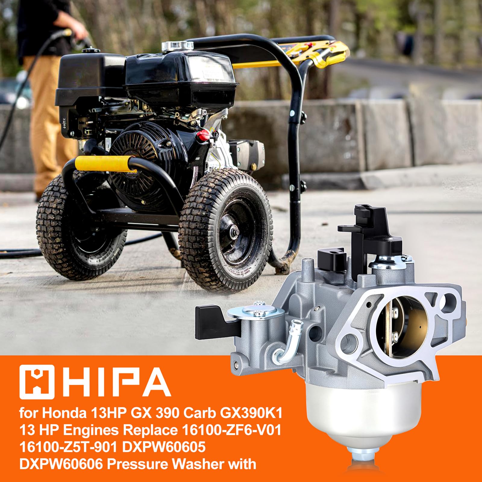 Hipa GX390 carburetor kit contents with filter and gaskets ready to install
