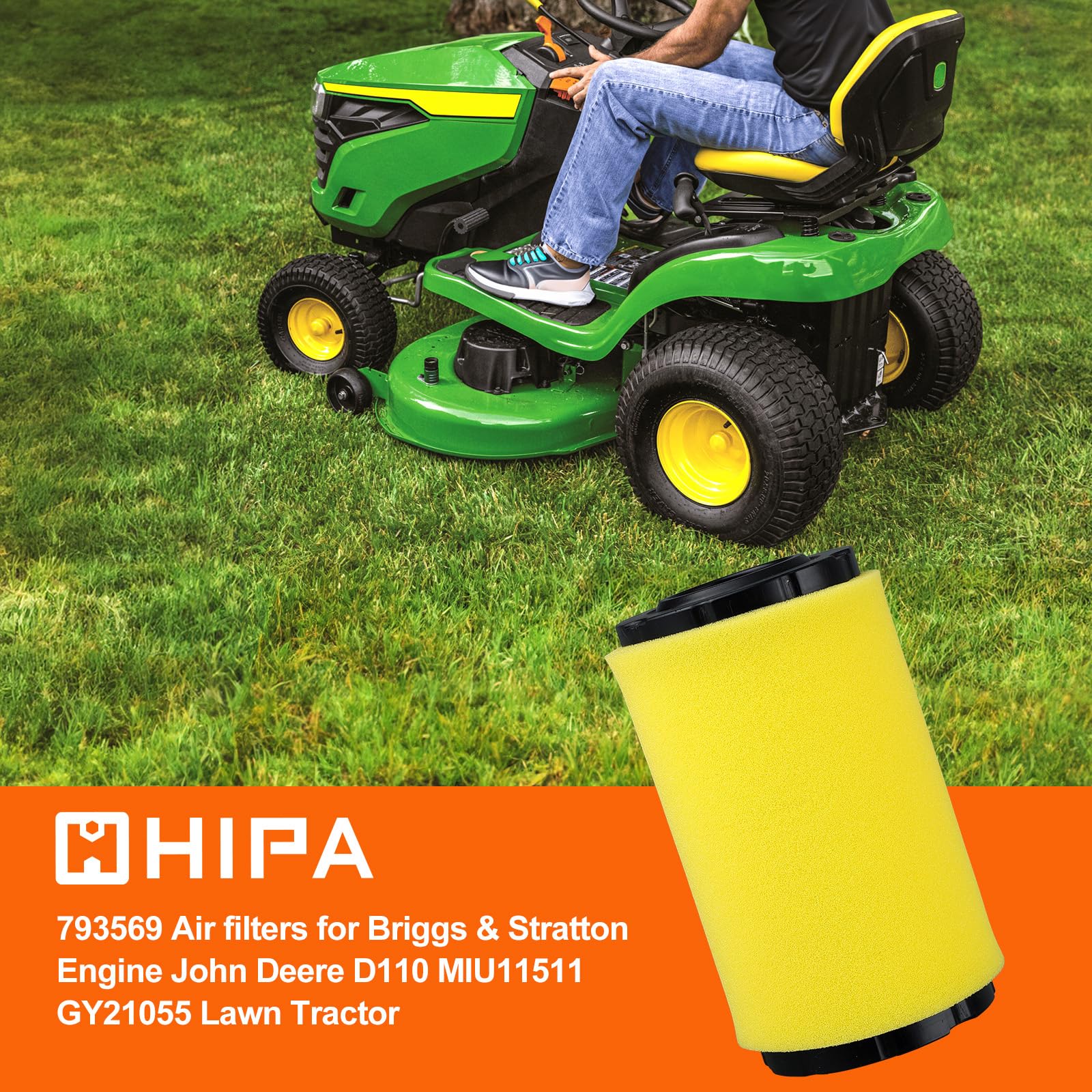 HIPA gy21055 miu11511 air filter compatibility for Intek and John Deere engines.