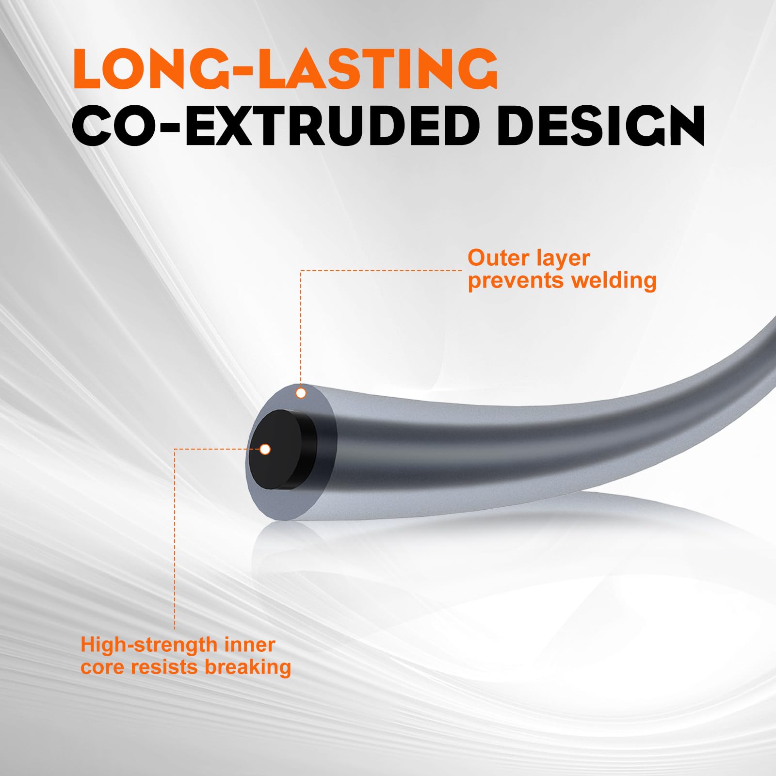 Hipa heavy-duty 0.095 line provides consistent first-pass cutting on tough weeds