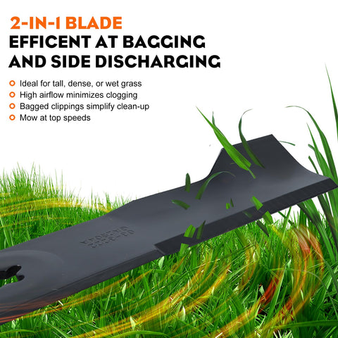 Hipa high-lift design boosts airflow for efficient clippings pickup.