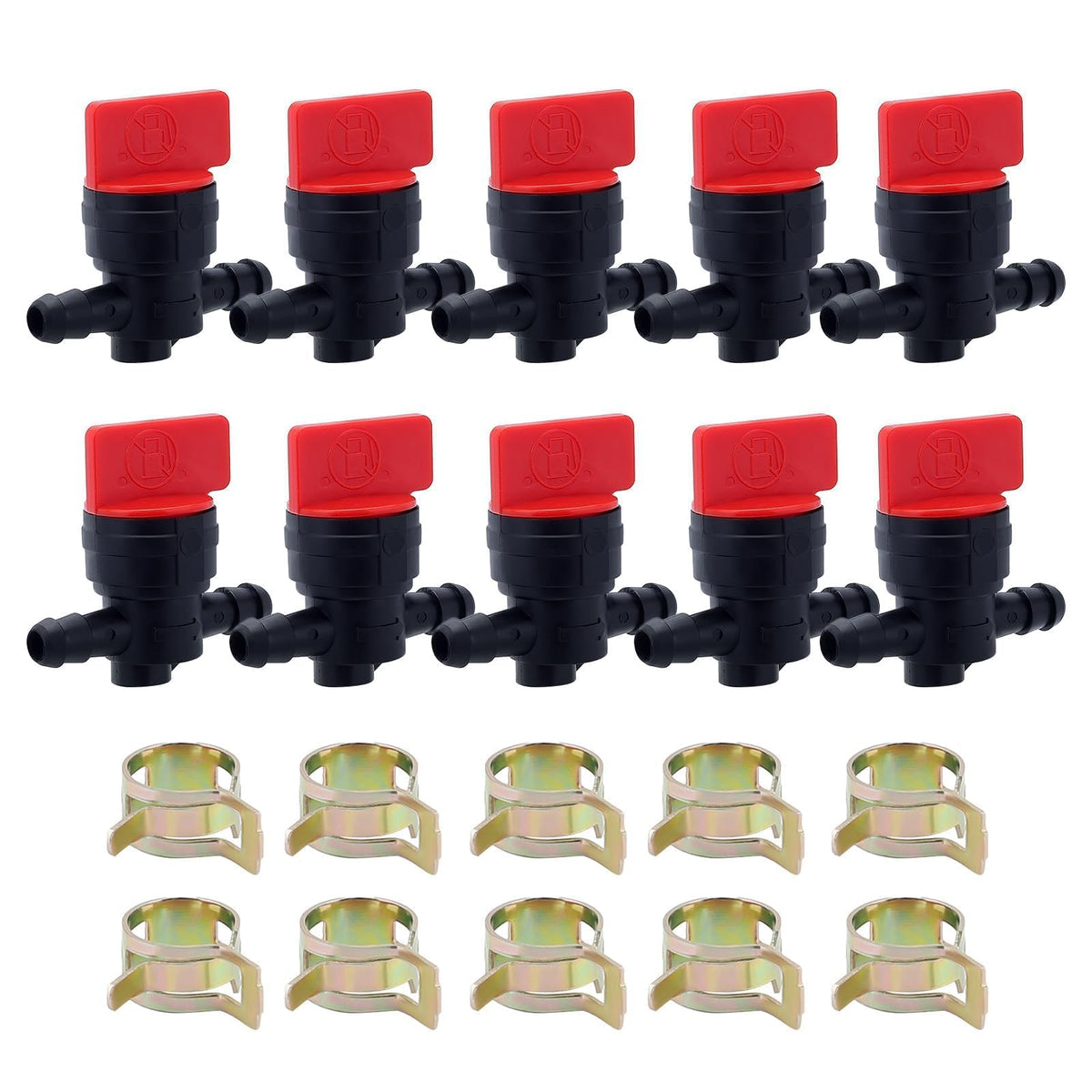 HIPA inline fuel shut-off valve with 1/4-inch connection enables quick fuel control during maintenance.