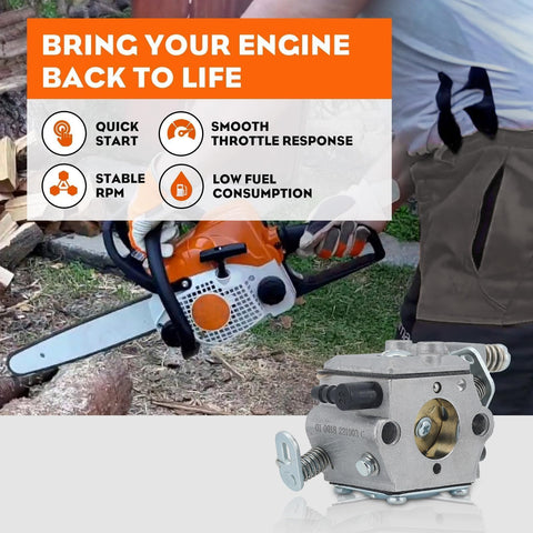 Hipa MS250 carburetor includes air filter and fuel lines for complete service