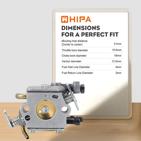 Hipa MS250C carburetor installation-ready, no adjustment needed out of the box.