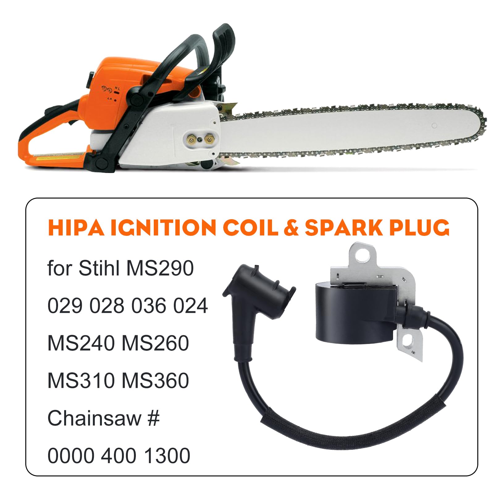 Hipa MS290-029 ignition coil packaged for ready install and quick swap.