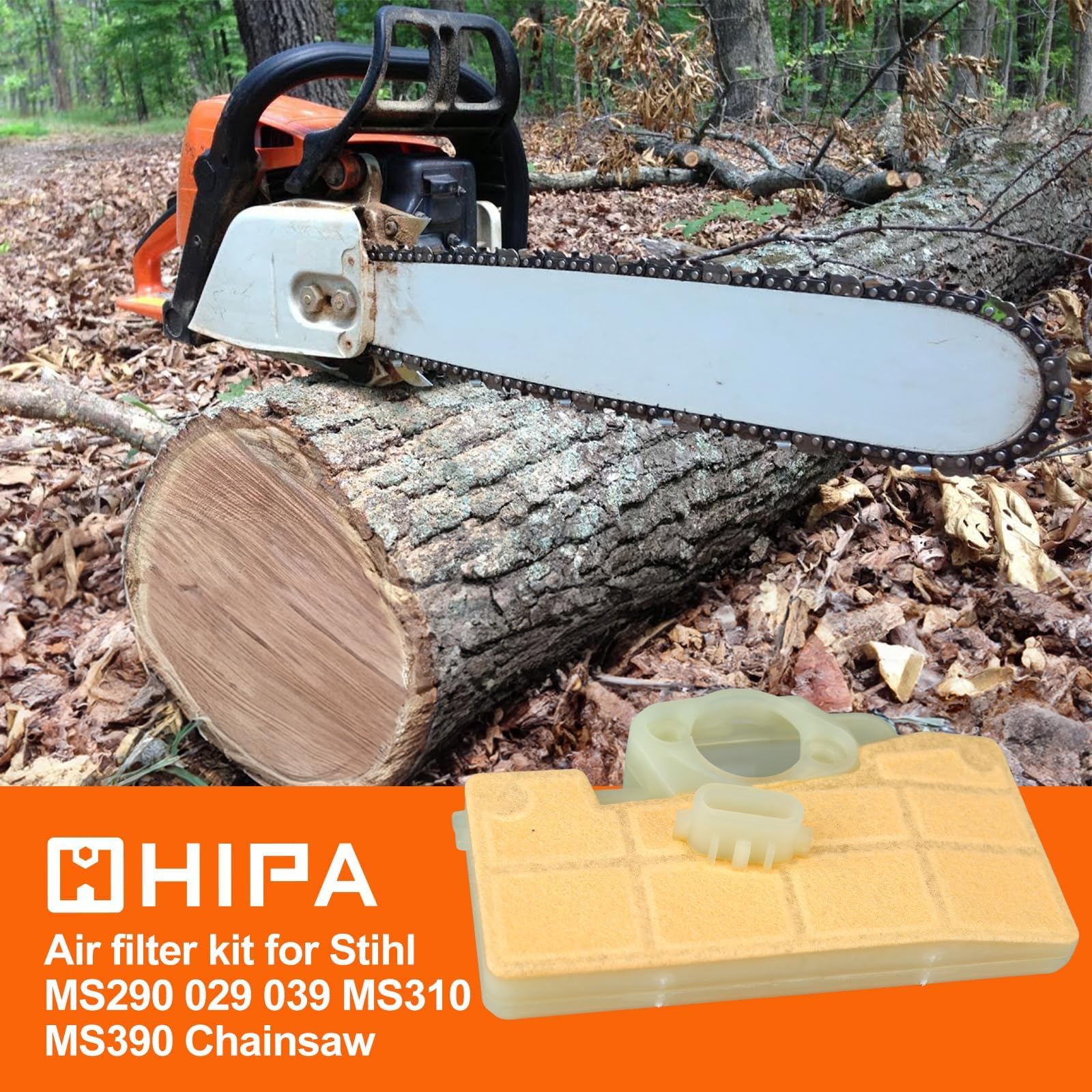 Hipa MS290 air filter side view shows concise profile for precise fit