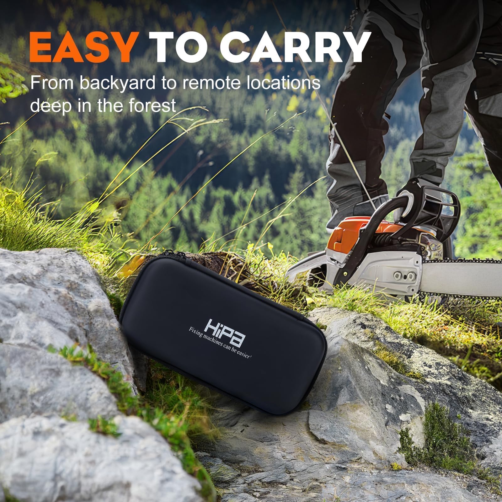 Hipa portable EVA case keeps all components organized for outdoor jobs.