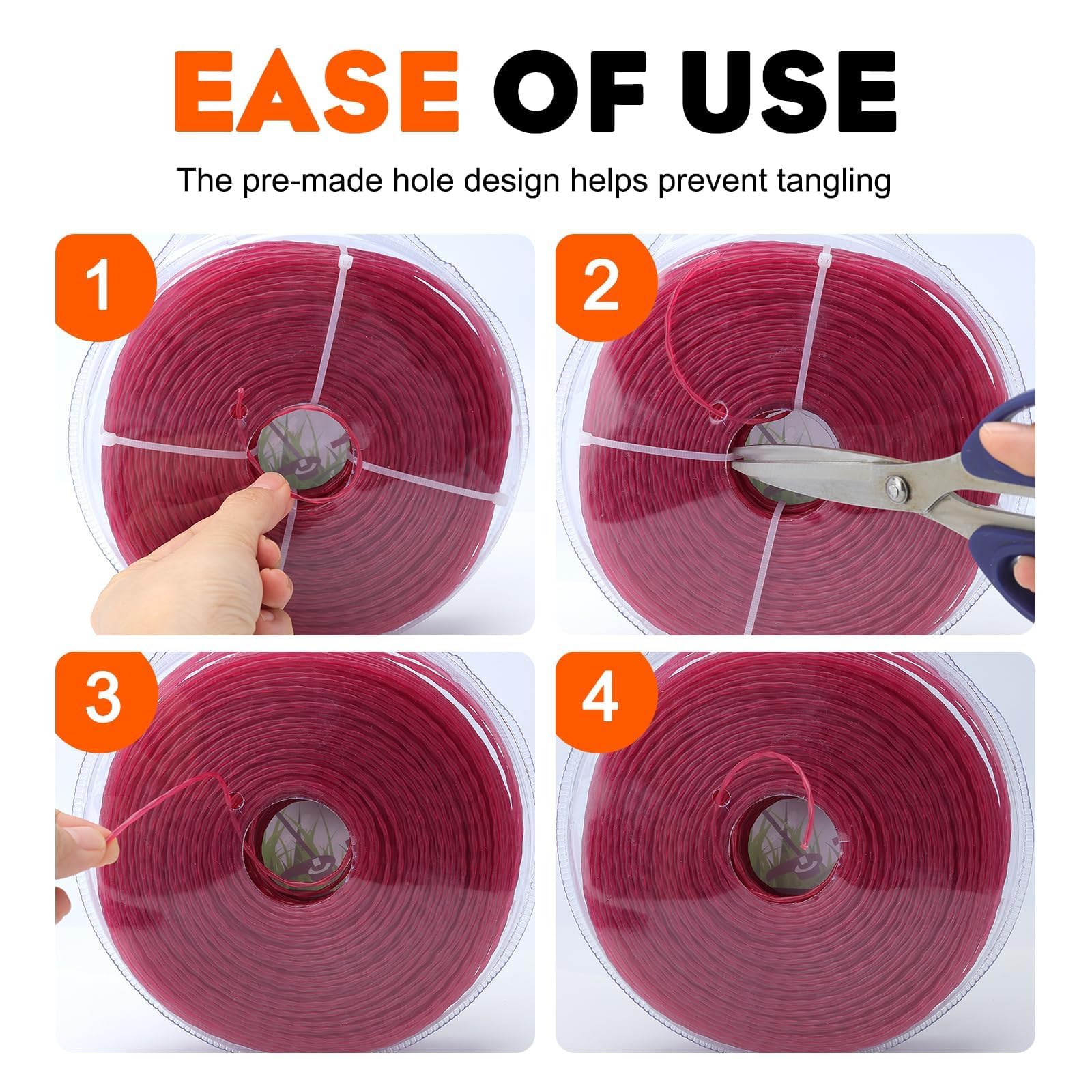 Hipa nylon trimmer line demonstrates high elasticity for fewer reloads.